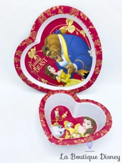 Assiette Et Assiette Creuse La Belle Et La Bête Disney Store Exclusive Coeur Rouge