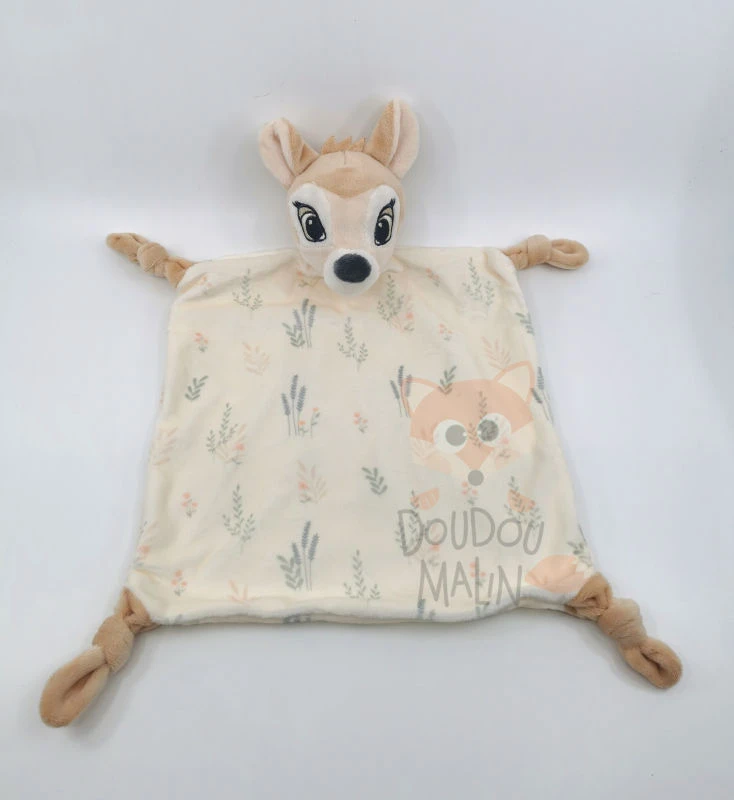 Disney - Bambi Le Faon - Doudou Plat Beige Feuille 30 Cm 1 Disney - Bambi Le Faon - Doudou Plat Beige Feuille 30 Cm