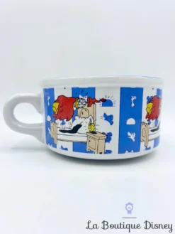 Bol Donald Duck Disney Tasse Mug Blanc Bleu Rayures Lit Réveil -Magasin De Décoration Disney bol donald reveil disney vintage tasse mug bleu rayures lit 0