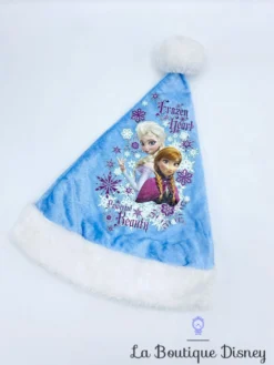 Bonnet Noël Anna Elsa La Reine Des Neiges Disney Frozen Père Noël Bleu Blanc Flocon