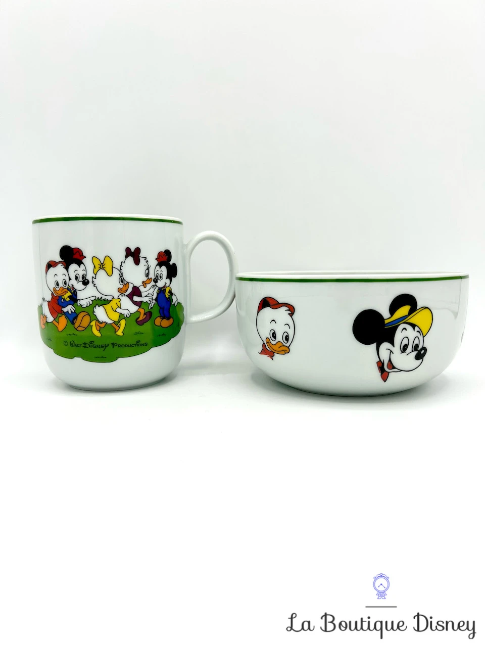 Ensemble Tasse Bol Mickey Et Ses Amis Walt Disney Productions Vista Alegre Portugal Porcelaine Vintage