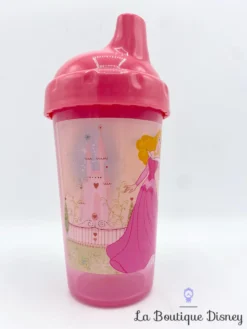 Gourde Apprentissage Aurore Blanche Neige Disney Gobelet Plastique Couvercle Princesses Rose -Magasin De Décoration Disney gobelet apprentissage princesses aurore blanche neige disney rose plastique verre 1