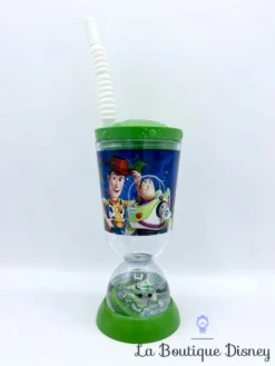 Gobelet Paille Toy Story Disney Store Verre Plastique Vert Buzz Woody Rex