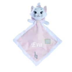 Disney - Marie Le Chat - Doudou Plat Blanc Rose 25 Cm