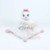 Disney Marie Le Chat Doudou Mouchoir Rose Blanc Goodnight
