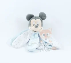 Disney Mickey La Souris Doudou Pétale Bleu Blanc Mouton