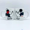 Paire Tasses Mickey Minnie Mouse Disney Mug His Her Ombre Duo