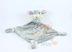 Disney Panpan Doudou Plat Losange Gris Papillon Bleu Orange