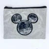 Pochette Mickey Mouse Disney Argenté Trousse Maquillage Paillettes