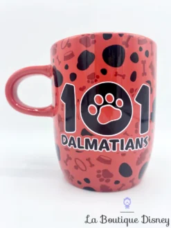 Tasse 101 Dalmatians Disney Store Mug Rouge Noir Les 101 Dalmatiens Chien -Magasin De Décoration Disney tasse les 101 dalmatiens disney store mug rouge noir tache empreinte chien os 2