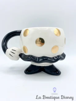 Tasse Minnie Mouse Jupe Disney Mug Noir Blanc Or Pois Relief 3D