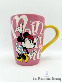 Tasse Minnie Mouse Rétro Vintage Disney Store 2016 Mug Rose Jaune -Magasin De Décoration Disney tasse minnie mouse retro vintage rose jaune disney store mug 1