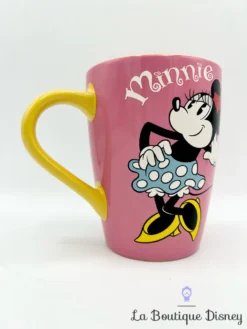 Tasse Minnie Mouse Rétro Vintage Disney Store 2016 Mug Rose Jaune -Magasin De Décoration Disney tasse minnie mouse retro vintage rose jaune disney store mug 2