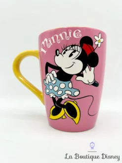 Tasse Minnie Mouse Rétro Vintage Disney Store 2016 Mug Rose Jaune