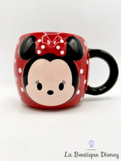 Tasse Minnie Mouse Tsum Tsum Disney Store 2016 Mug Rouge Pois Tête Visage