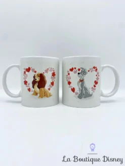 Tasses Paire La Belle Et Le Clochard Disney Mug 2017 Duo Ensemble Chiens Coeurs