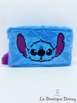 Pochette Stitch Disney F&F Stores Fourrure Bleu Trousse Maquillage