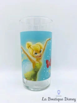 Verre Fée Clochette Disney Peter Pan Fleurs Papillons Bleu