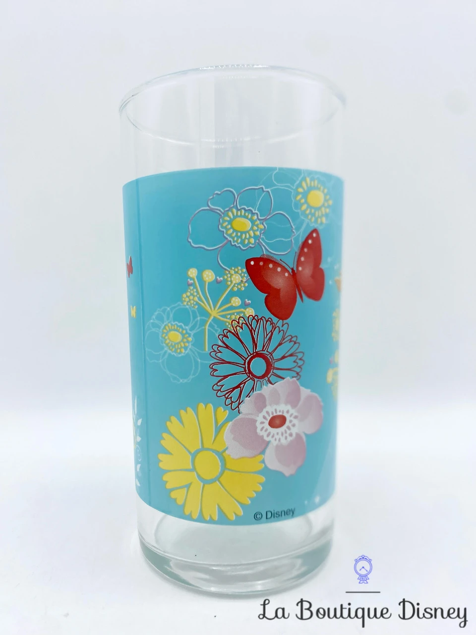 Verre Fée Clochette Disney Peter Pan Fleurs Papillons Bleu 2 Verre Fée Clochette Disney Peter Pan Fleurs Papillons Bleu – Image 2