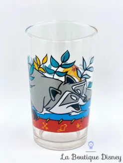 Verre Meeko Poisson Pocahontas Disney Vintage Raton Laveur Moutarde