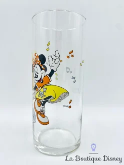 Verre Mickey Minnie Mouse Musique Disney Vintage Jukebox Notes 5 Verre Mickey Minnie Mouse Musique Disney Vintage Jukebox Notes -Magasin De Décoration Disney verre mickey minnie notes musiques boite de nuit danse orange jaune vintage 3