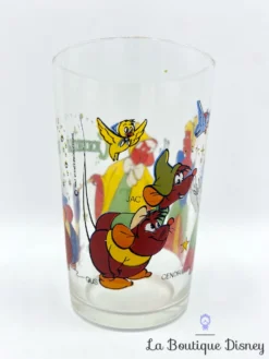 Verre Cendrillon Walt Disney Productions Vintage Moutarde Marraine Gus
